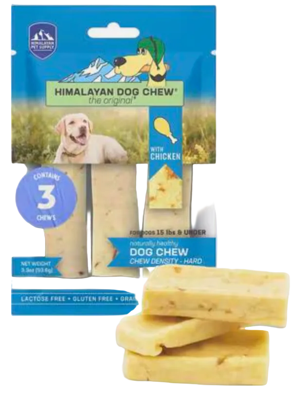 Himalayan Yak Chicken & Cheese Dog Chews, Small 3 pack
