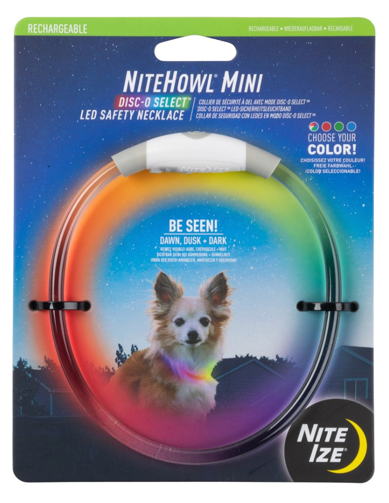 Nite Ize "Nite Howl" Rechargeable LED Safety Necklace, Mini - Small/Medium Dogs