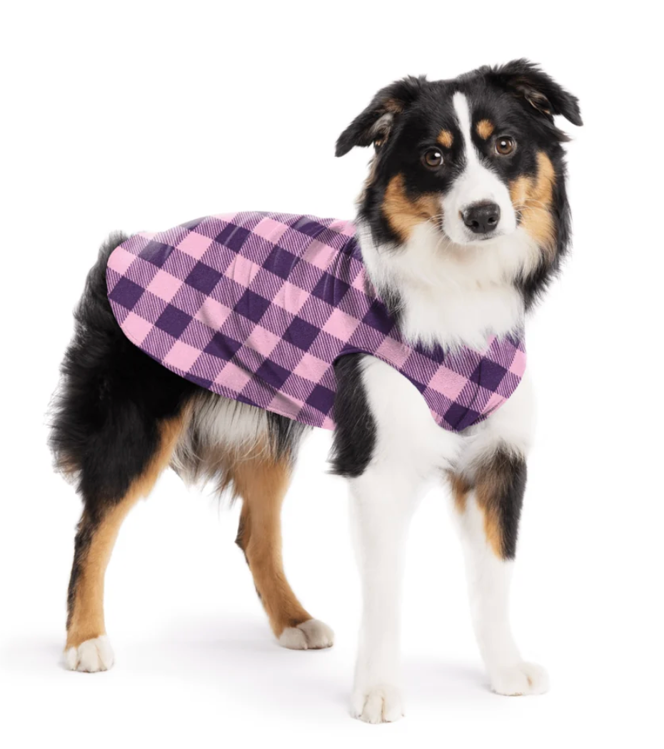 GoldPaw Stretch Fleece Sweater, Rose Buffalo Check