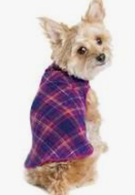GoldPaw Stretch Fleece Sweater, Mulberry Plaid