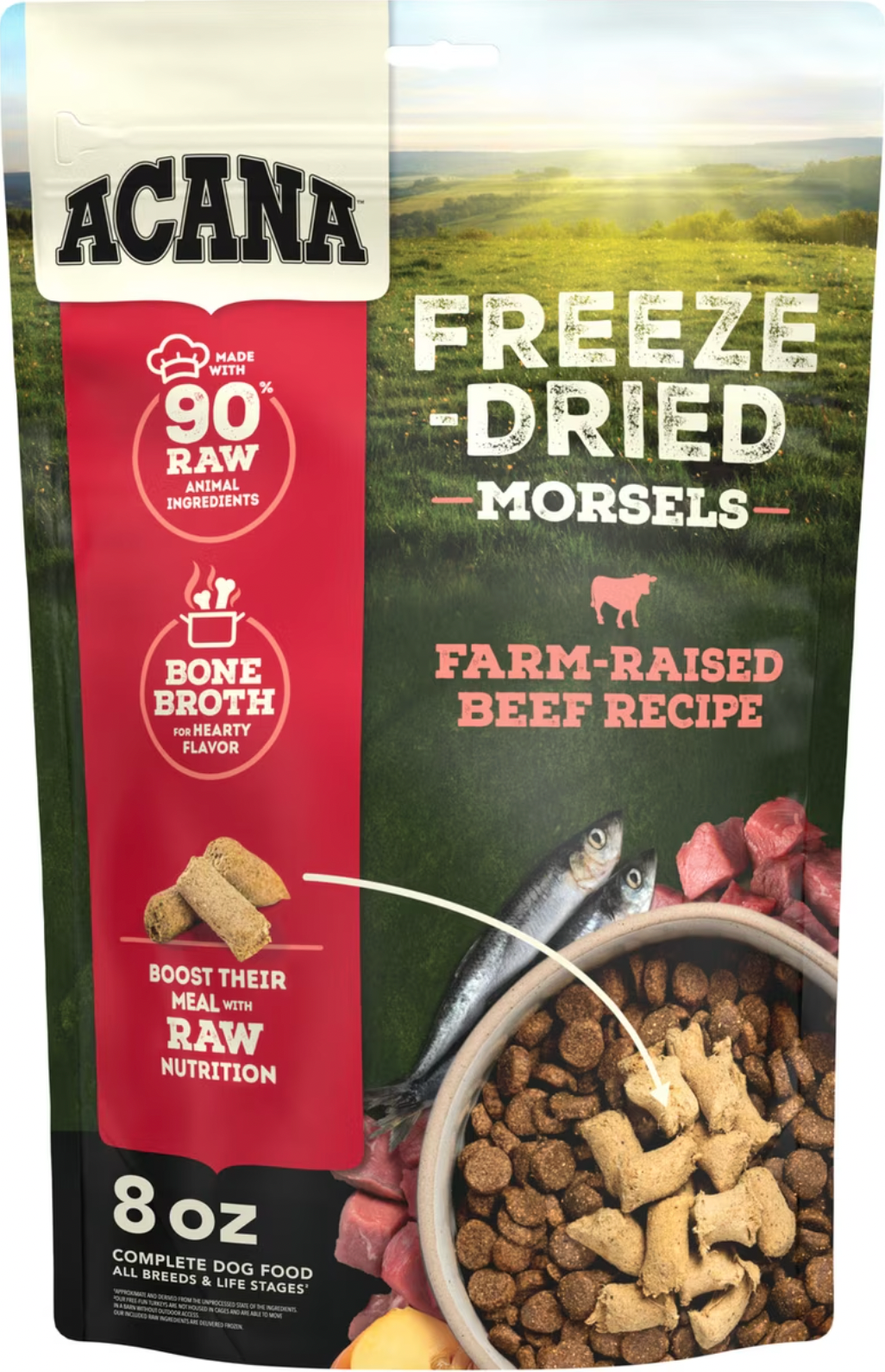 Acana Ranch-Raised Beef Morsels Grain-FreeFreeze-Dried Dog Food & Topper, 8-oz bag