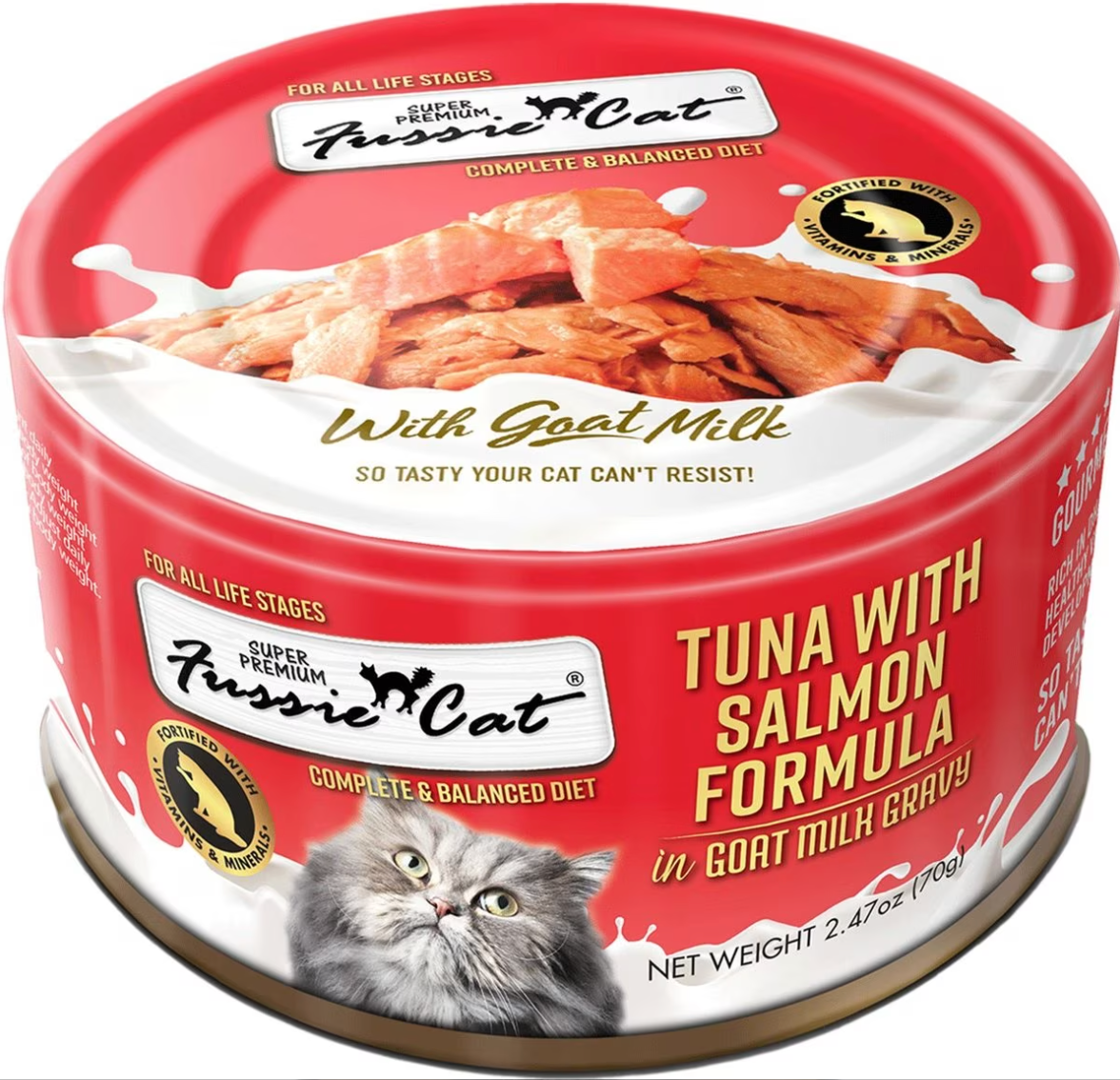 Fussie Cat Salmon in Goats Milk Wet Cat Food, 2.47-oz