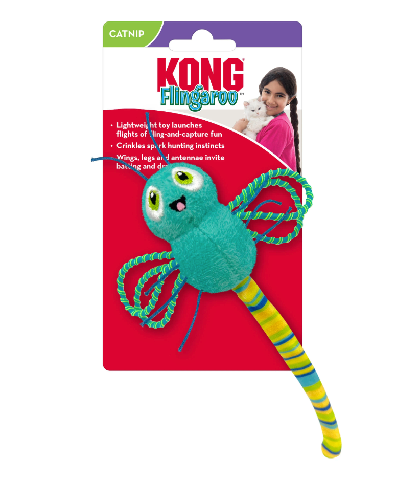 Kong "Flingaroo" Interactive Cat Toy, Dragonfly