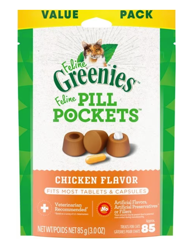 Greenies Pill Pockets For Cats, Value Size - Capsule, Chicken Flavor