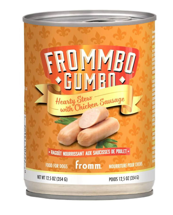 Fromm Frommbo Gumbo Hearty Stew With Chicken Sausage Food For Dogs 12.5 Oz