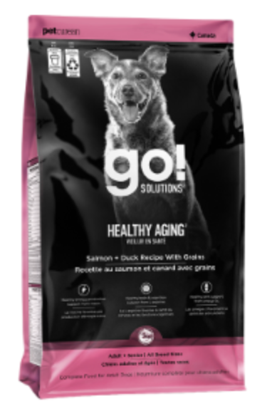 Petcurean Go! Healthy Aging Salmon & Duck Recipe with Grains Dry Dog Food