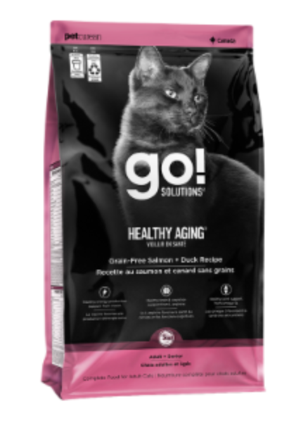 Petcurean Go! Healthy Aging Salmon & Duck Recipe with Grains Dry Cat Food