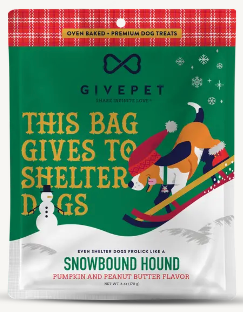 GivePet "Snowbound Hound" Holiday Pumpkin & Peanut Butter Crunchy Dog Treats