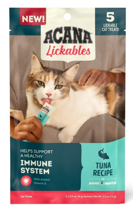 Acana "Lickables" Cat Treats, 5 x 0.5 tubes, Tuna