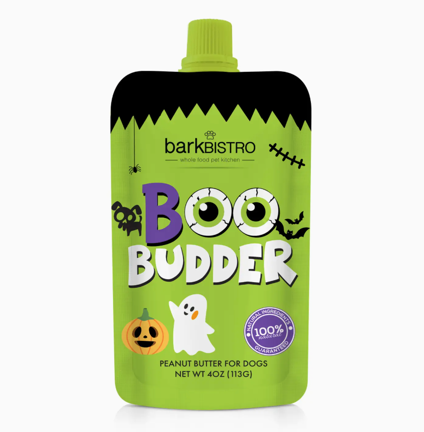 Bark Bistro Buddy Budder 4 oz. squeeze packs, Halloween Boo