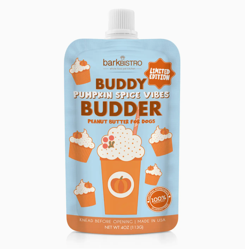 Bark Bistro Buddy Budder 4 oz. squeeze packs, Pumpkin Spice Vibes