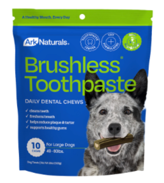 Ark Naturals "Brushless Toothpaste" Dental Dog Chews,  Large Dogs