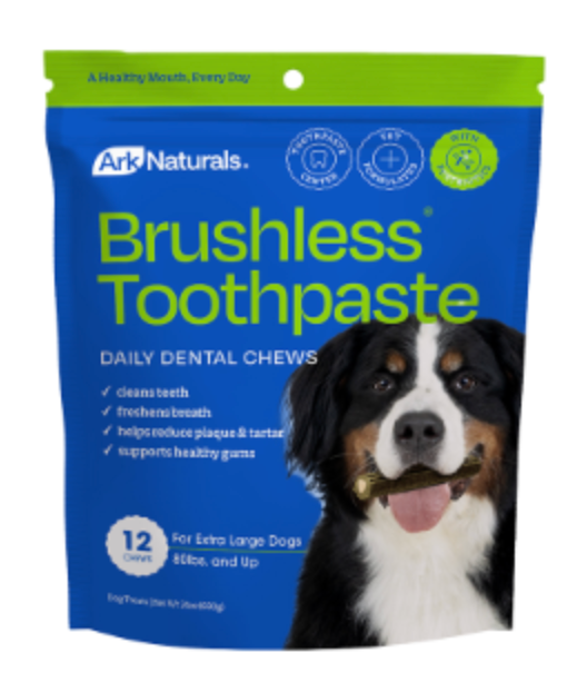 Ark Naturals "Brushless Toothpaste" Dental Dog Chews,  Extra Large Dogs