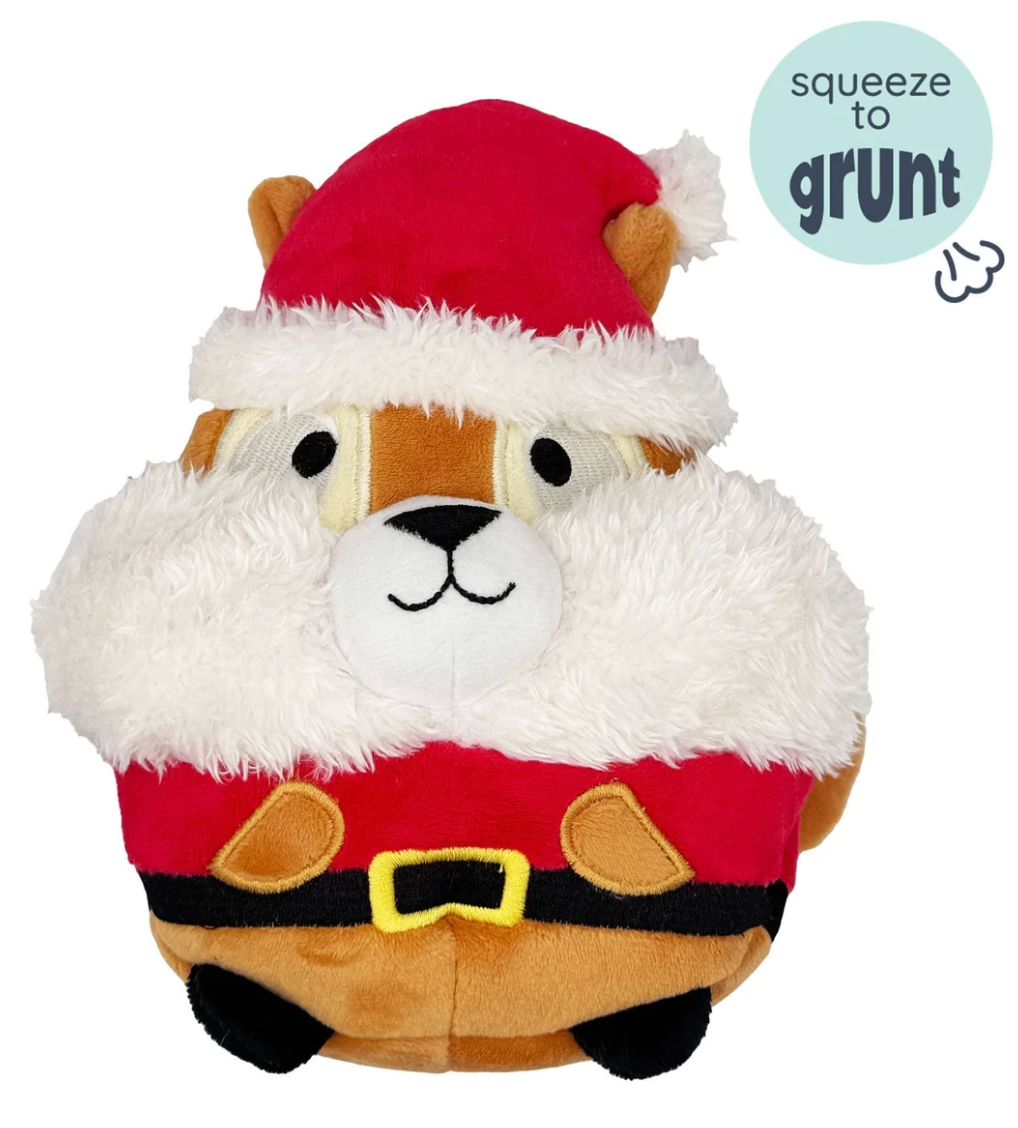 Huxley & Kent Pudgies Santa Squirrel Holiday Dog Toy