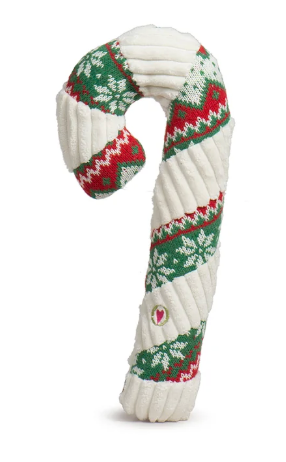 Hugglehounds Wintergreen Candy Cane Plush Dog Toy, 2 ft. Super Size