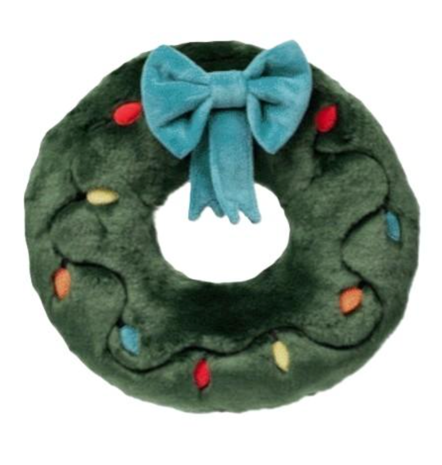 Fluff & Tuff "Retro Wreath" Holiday Dog Toy