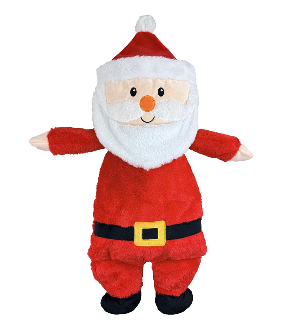 PetLou Cozy Christmas Santa, 16" Plush Holiday Dog Toy