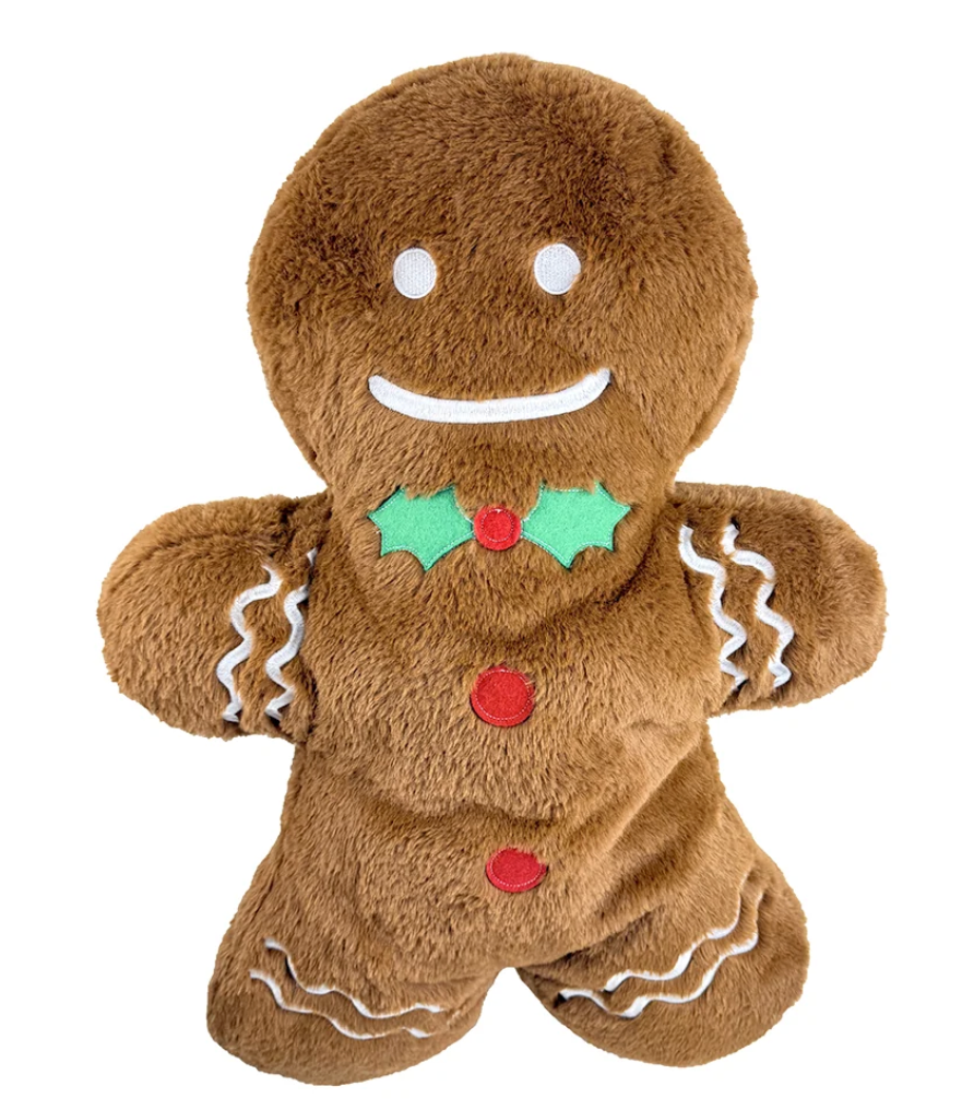 PetLou Cozy Christmas Gingerbread Man, Jumbo 26" Plush Holiday Dog Toy