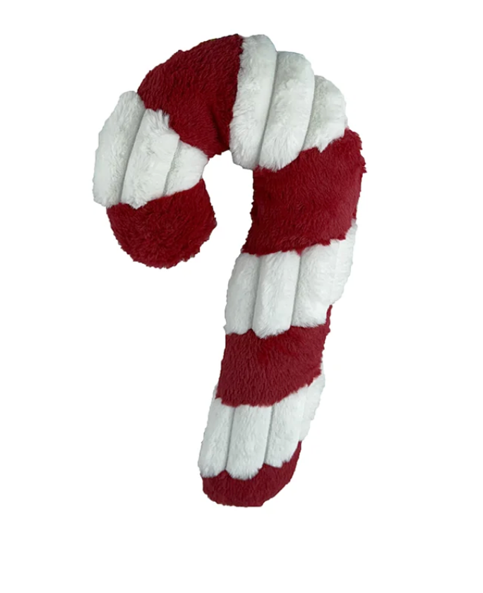 PetLou Cozy Christmas Candy Cabe, 16" Plush Holiday Dog Toy