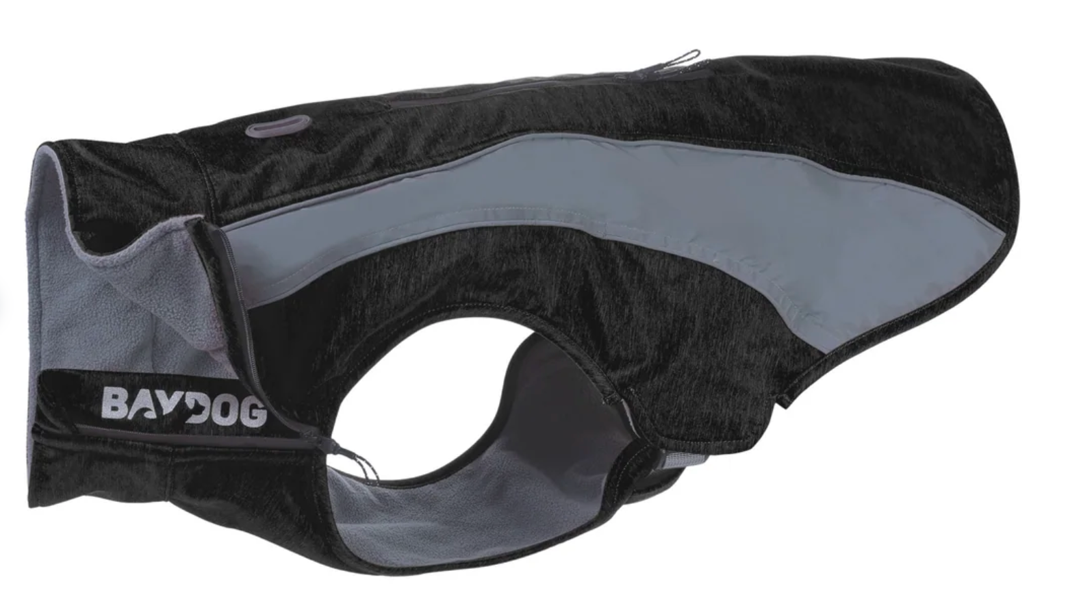BayDog Saginaw Fleece Dog Coat, (XS-XXL) Black