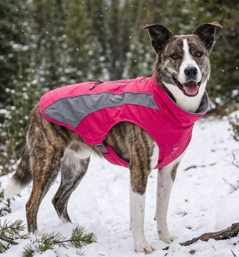 BayDog Saginaw Fleece Dog Coat, (XS-XXL) Pink