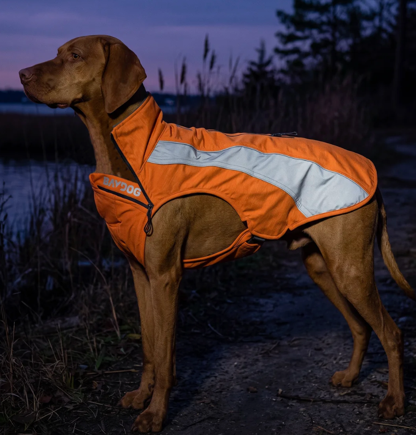 BayDog Saginaw Fleece Dog Coat, (XS-XXL) Orange