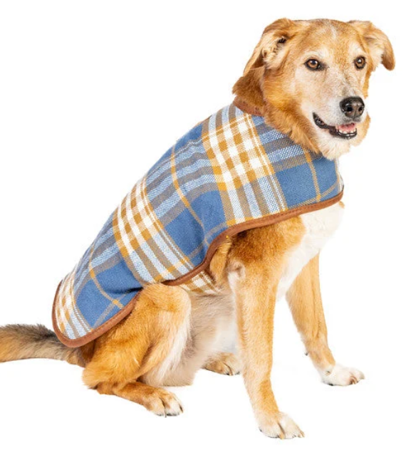 Chilly Dog Western Plaid Blanket Coat (S, M, L)