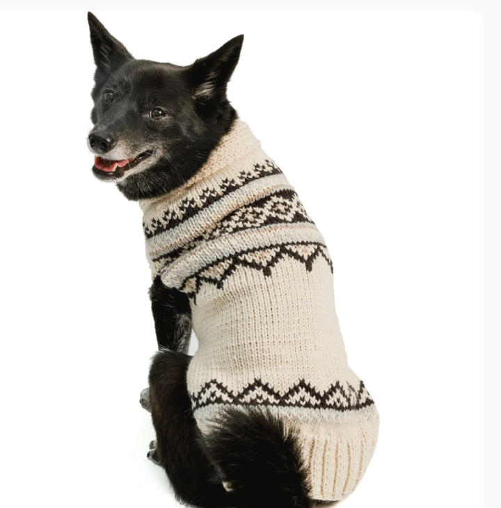 Chilly Dog Alpaca Cream Wyatt Dog Sweater (S, M, L)