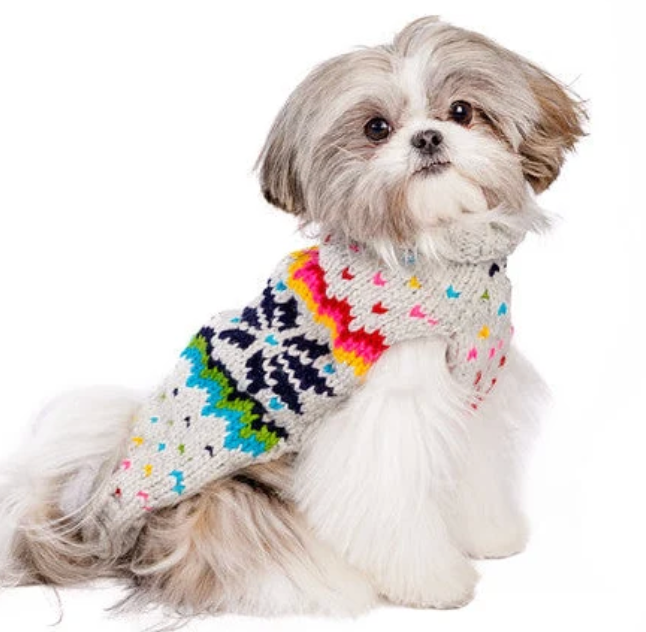 Chilly Dog Wool Rainbow Snowflake Dog Sweater (S, M, L)