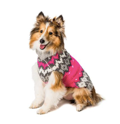 chilly dog dog sweater Chilly Dog Hot Pink Wool Ski Sweater — Animal Connection LLC