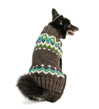 Chilly Dog Charcoal FairIsle Wool Sweater