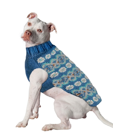 Chilly Dog Teal Alpaca FairIsle Wool Sweater