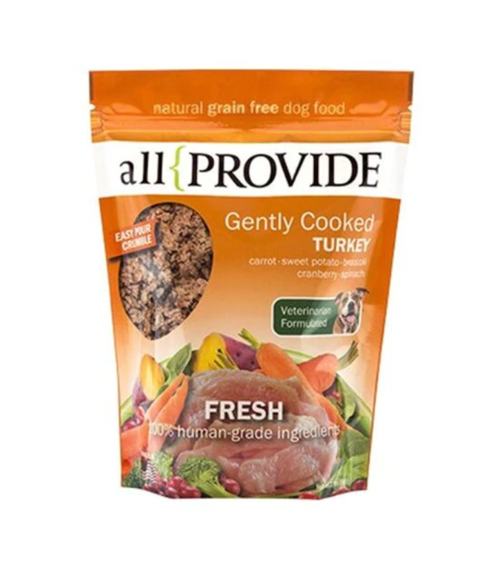 AllProvide Gently Cooked/Frozen Turkey Dog Food, 2 lb.