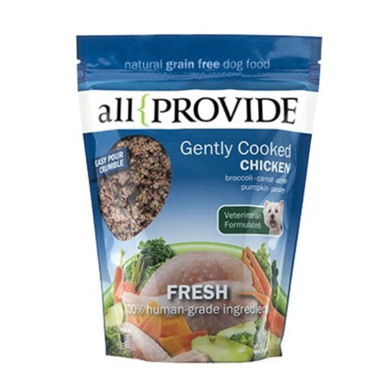 AllProvide Gently Cooked/Frozen Chicken Dog Food, 2 lb.