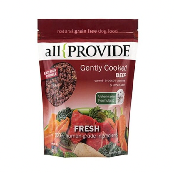 AllProvide Gently Cooked/Frozen Beef Dog Food, 2 lb.