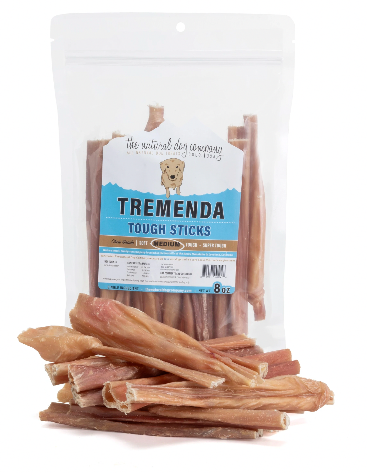 Tuesday's Natural Dog Company 6" Tremenda TOUGH Sticks - 8 oz