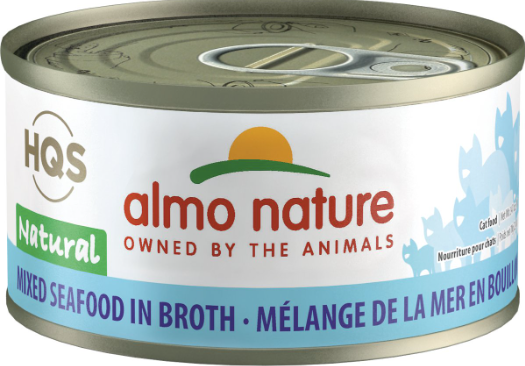 Almo Nature HQS Natural Mixed Seafood in Broth Canned Cat Food, 2.47 oz.
