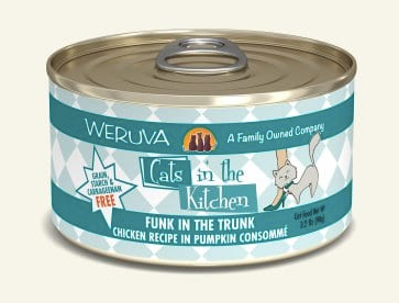 Weruva Cats In The Kitchen "Funk In The Trunk" Chicken Recipe in Pumpkin Consommé Canned Cat Food