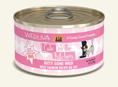 Weruva Cats In The Kitchen "Kitty Gone Wild" Salmon Au Jus Recipe Canned Cat Food