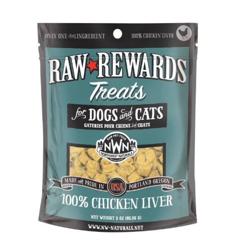 Northwest Naturals "Raw Rewards" Freeze Dried Dog & Cat Treats, Chicken Liver