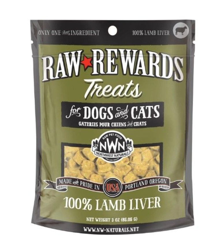 Northwest Naturals "Raw Rewards" Freeze Dried Dog & Cat Treats,  Lamb Liver