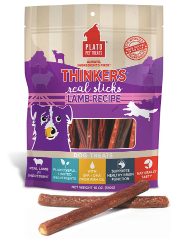 Plato Thinkers Meat Stick 18oz Treat Pack, Lamb Recipe