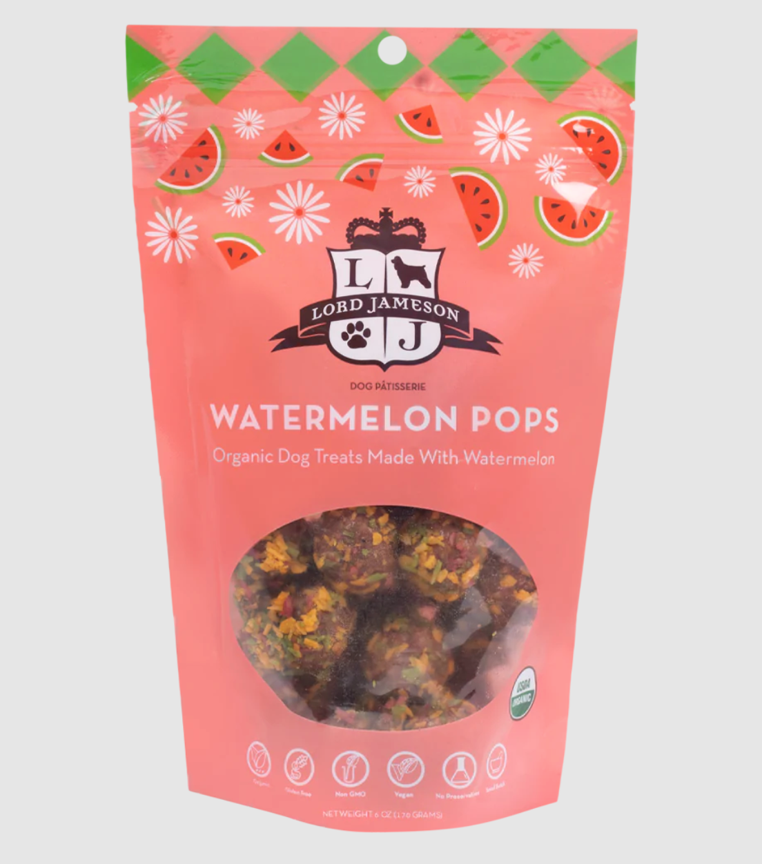 Lord Jameson "Watermelon Pops" Soft & Chewy Organic Dog Treats