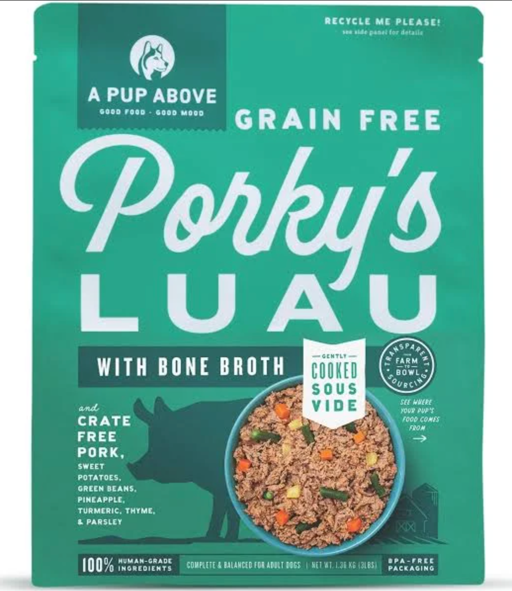 A Pup Above Frozen Dog Food, Porky's Luau Flavor, 3lb Bags