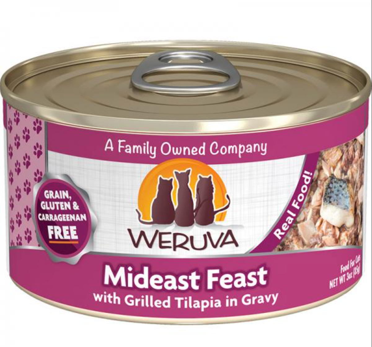 Weruva Mideast Feast Recipe Canned Cat Food with Grilled Tilapia in Gravy