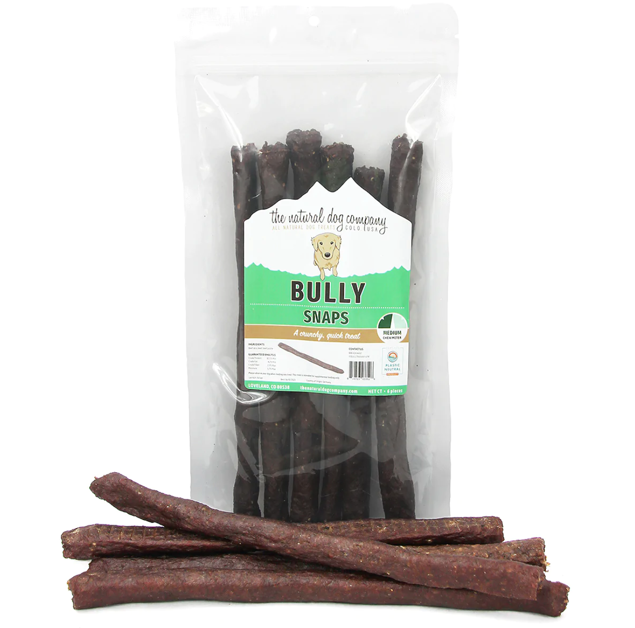 Tuesday's Natural Dog Company "Bully Snaps" Collagen Chew 10" - 6 pack