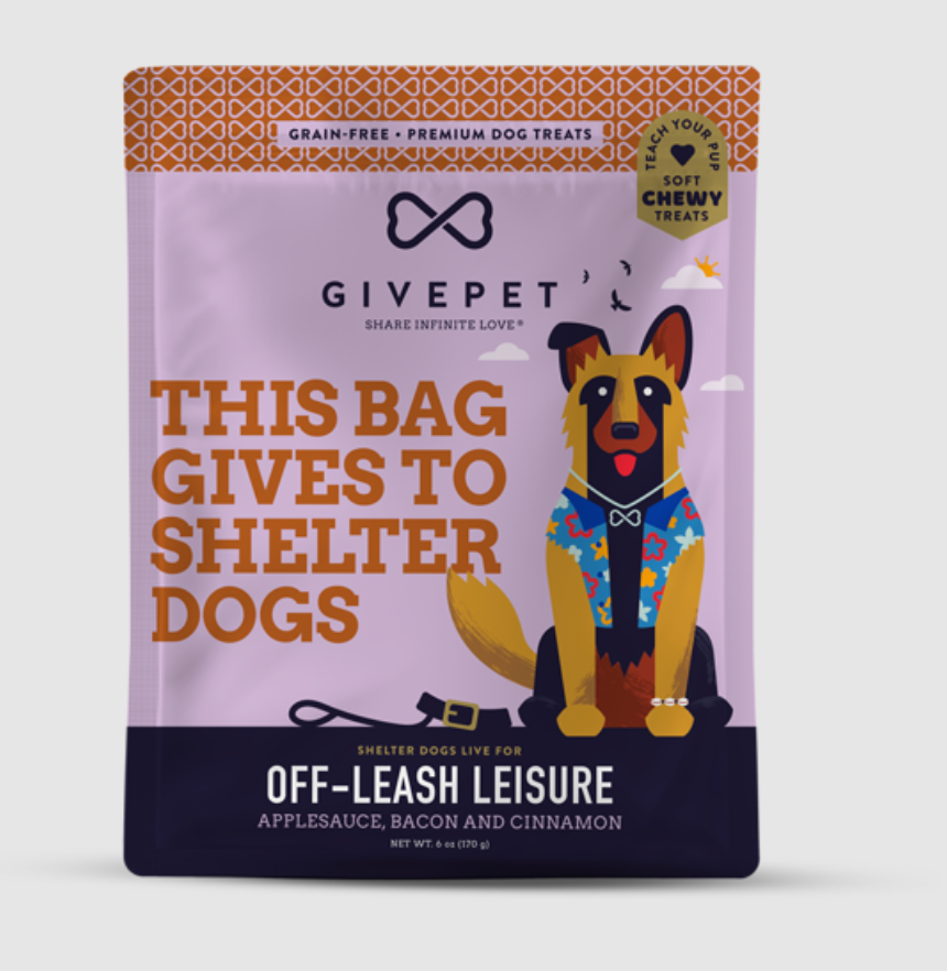 GivePet Grain Free Chewy Dog Training Treats, "Off-Leash Leisure" Recipe