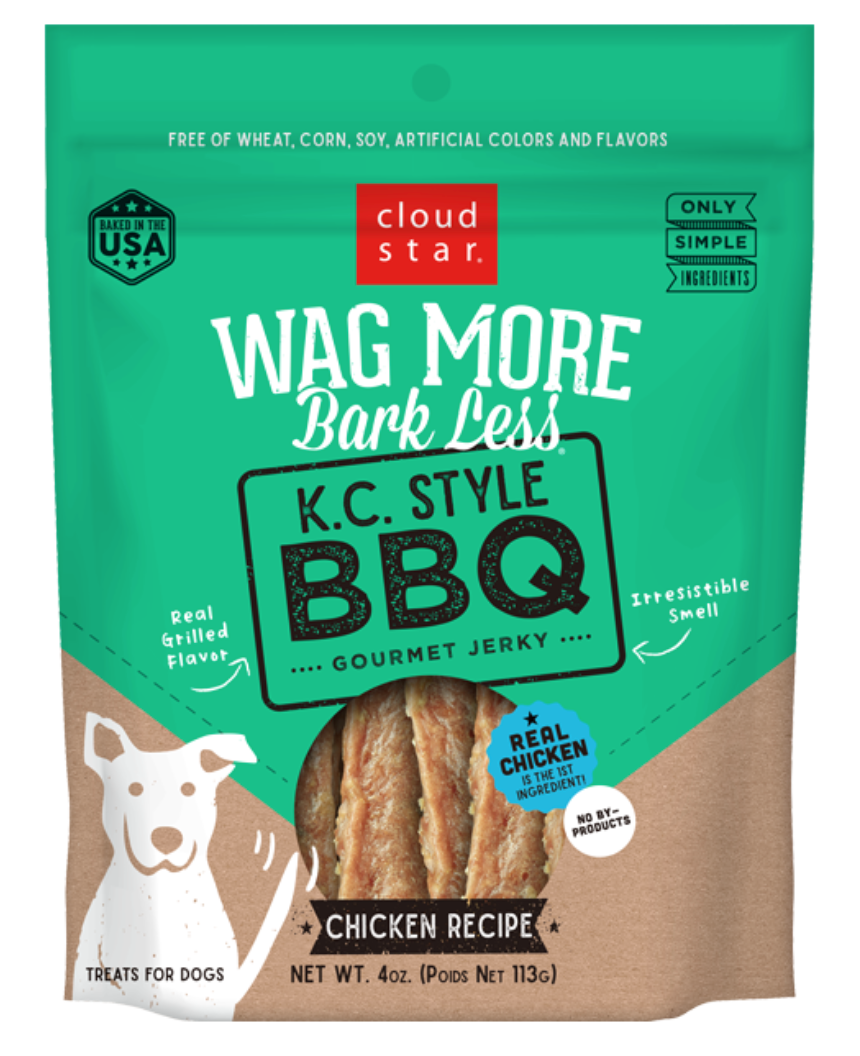 Cloud Star "Wag More Bark Less" K.C. Style BBQ Chicken Jerky