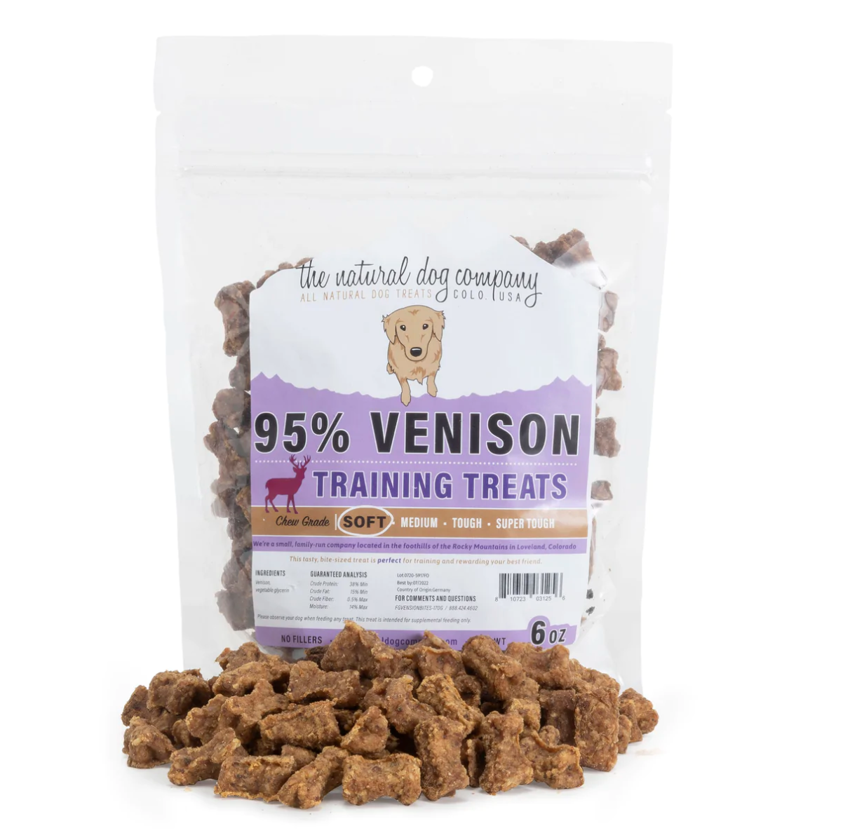 Tuesday's Natural Dog Company All Natural Venison Bites Training Treats