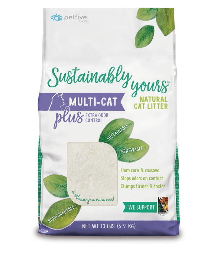 PetFive Sustainably Yours Multi-Cat Litter, 13 lbs
